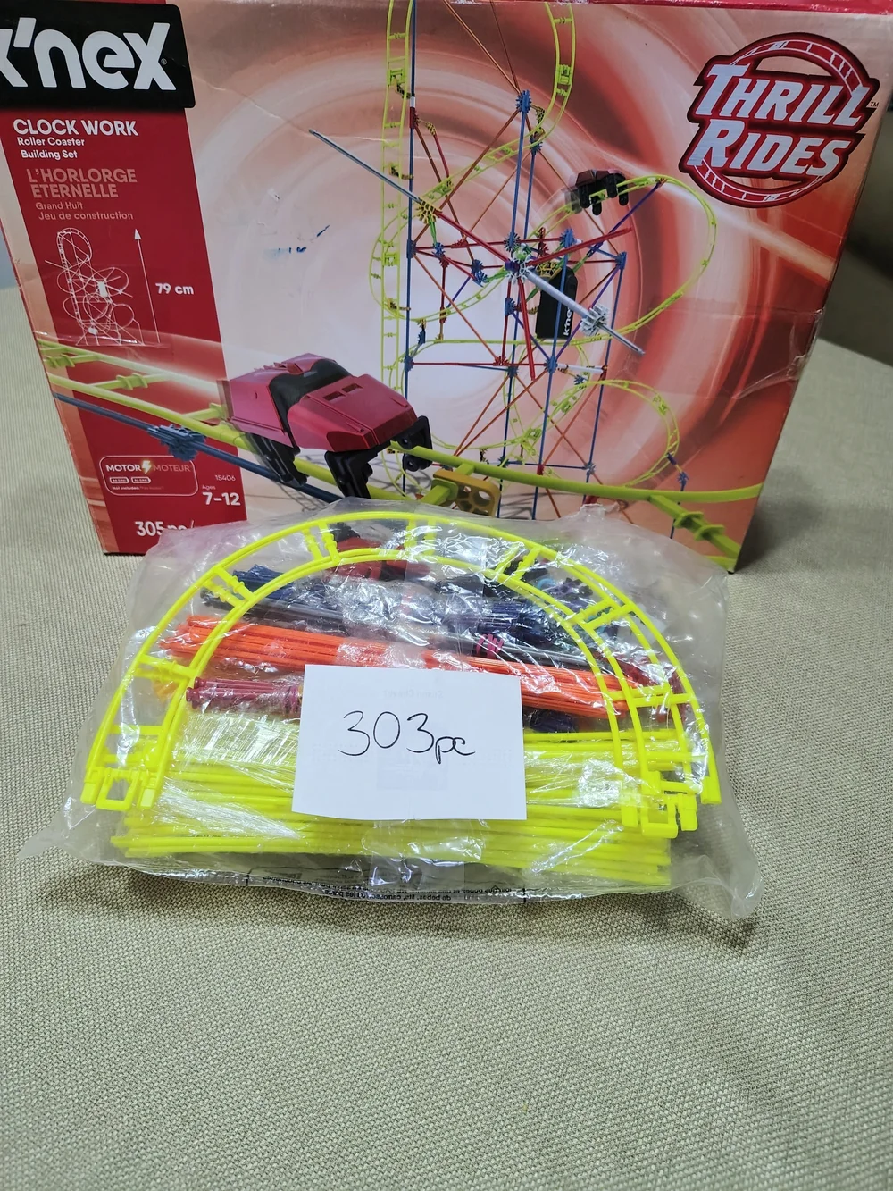 K'NEX Thrill Rides Motorized Roller Coaster Building Set 303 Pieces & 1 Motor